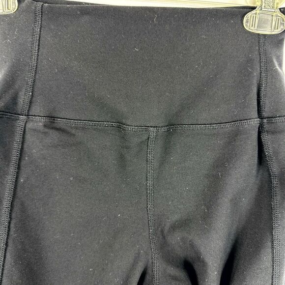 Alo Black Leggings High Rise Sheer Mesh Legs Pin Tuck Size XS Inseam 28" - Picture 11 of 12